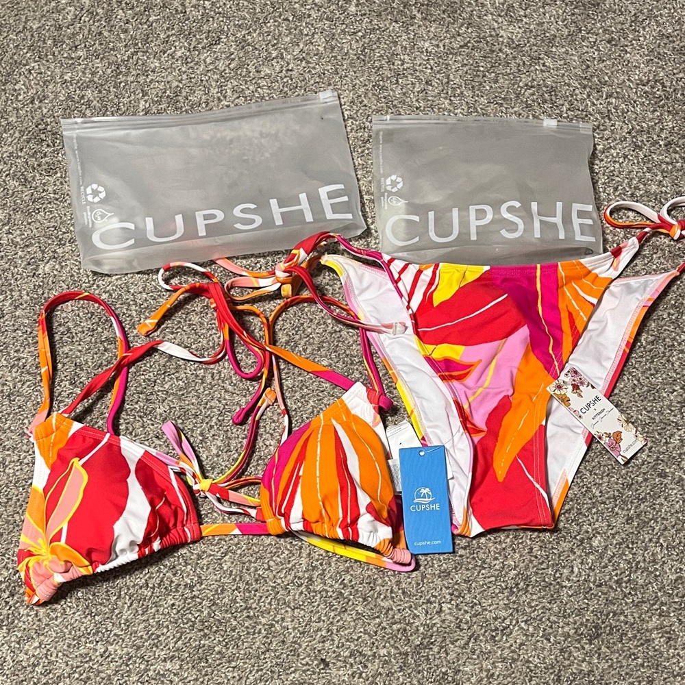 Cupshe  x Kittenish Floral Bikini Set